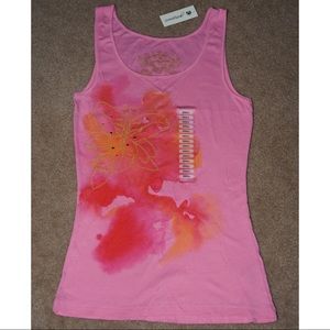 Greensource pink floral tank top NWT